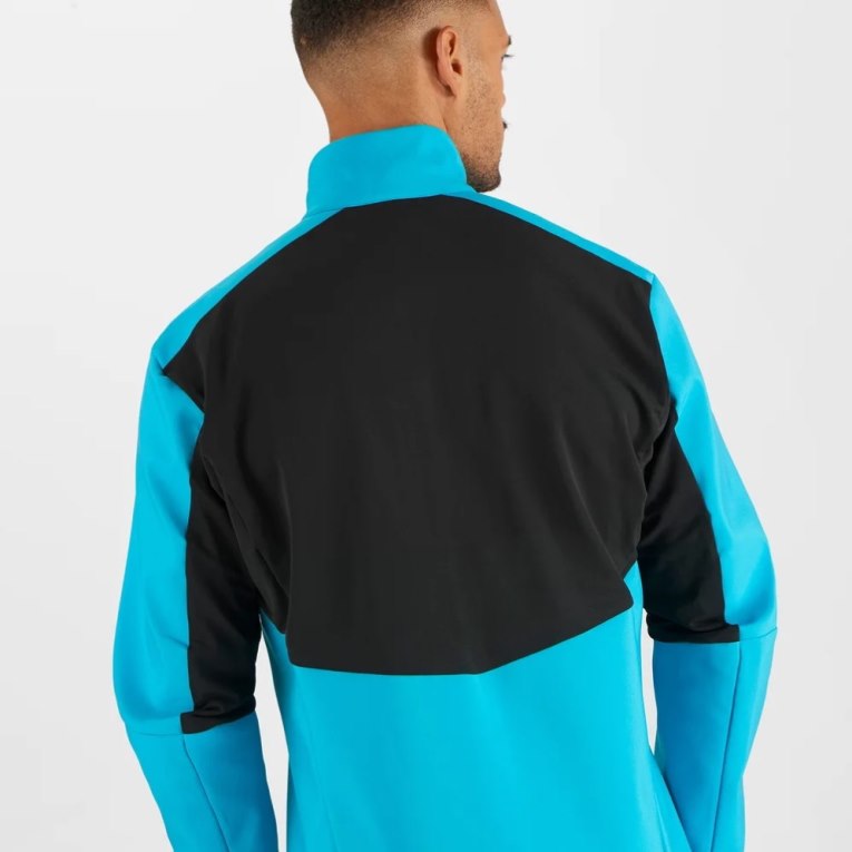 Salomon Agile Men's Shell Jackets Turquoise | CA 14A9